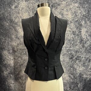 All Saints vintage rare black cotton vest goth dark academia